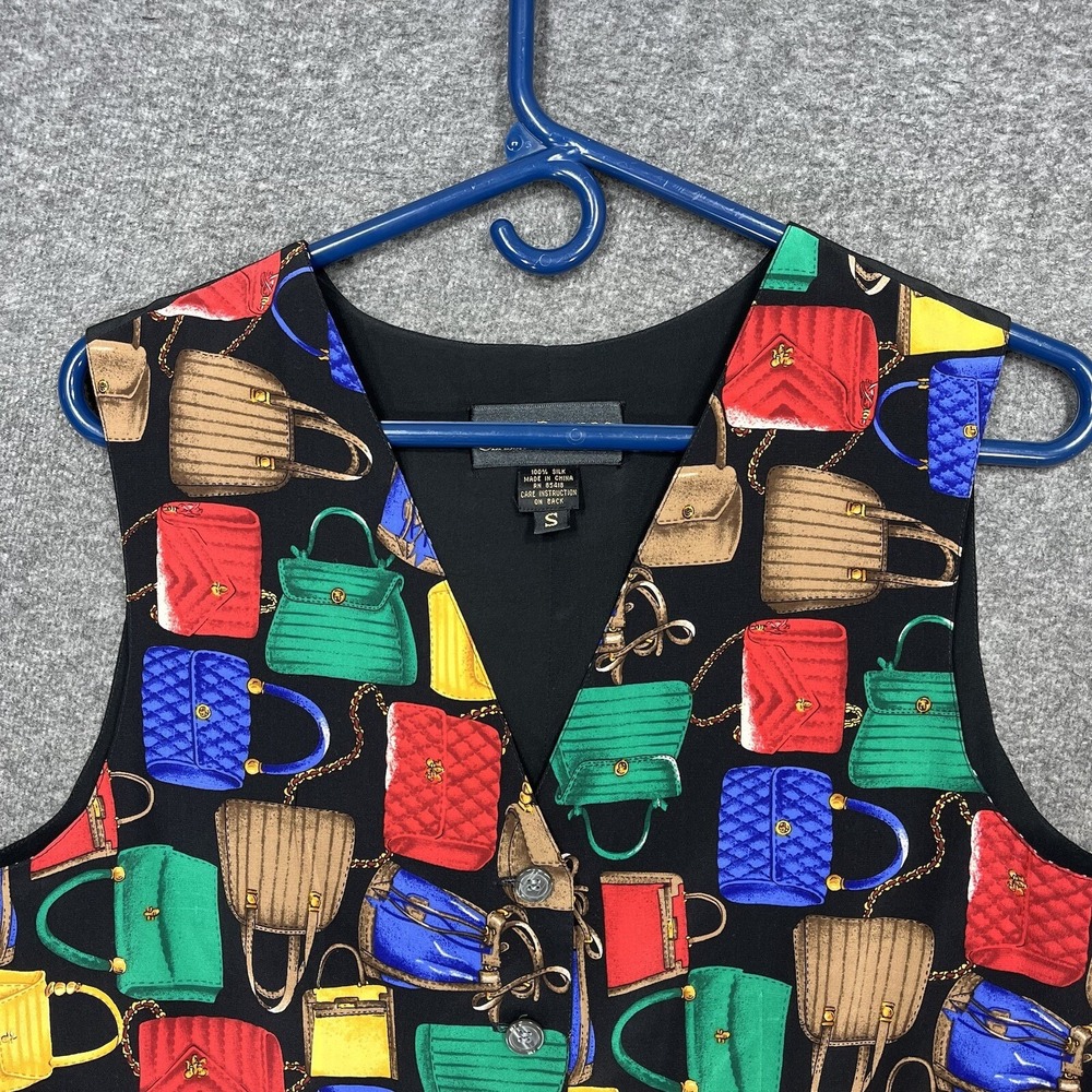 Joan Rivers Classic collection Silk Vest Womens S Colorful Purse Pattern Handbag - Picture 3 of 11